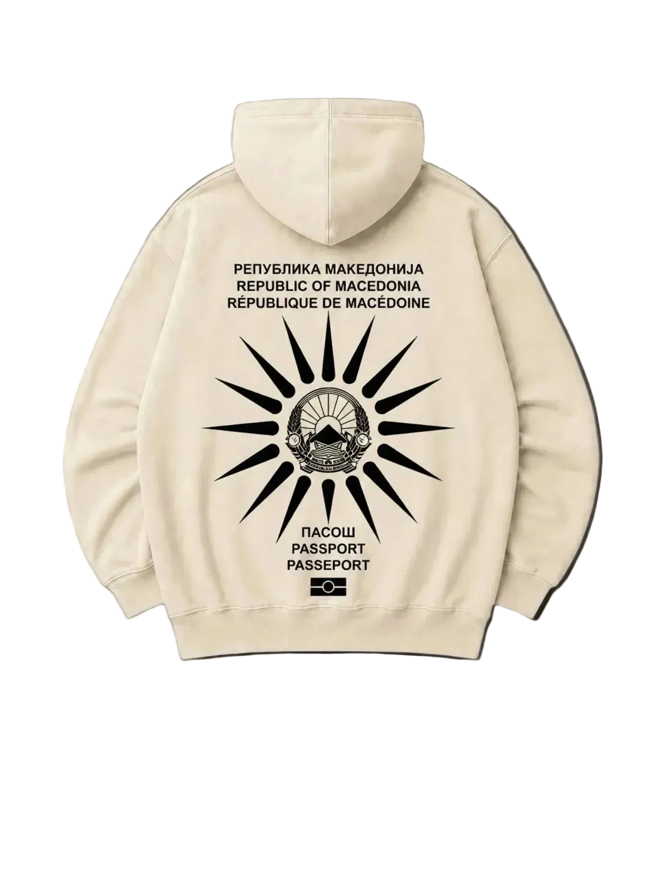 MENS +389 MACEDONIAN PASSPORT INSPIRED HOODIE