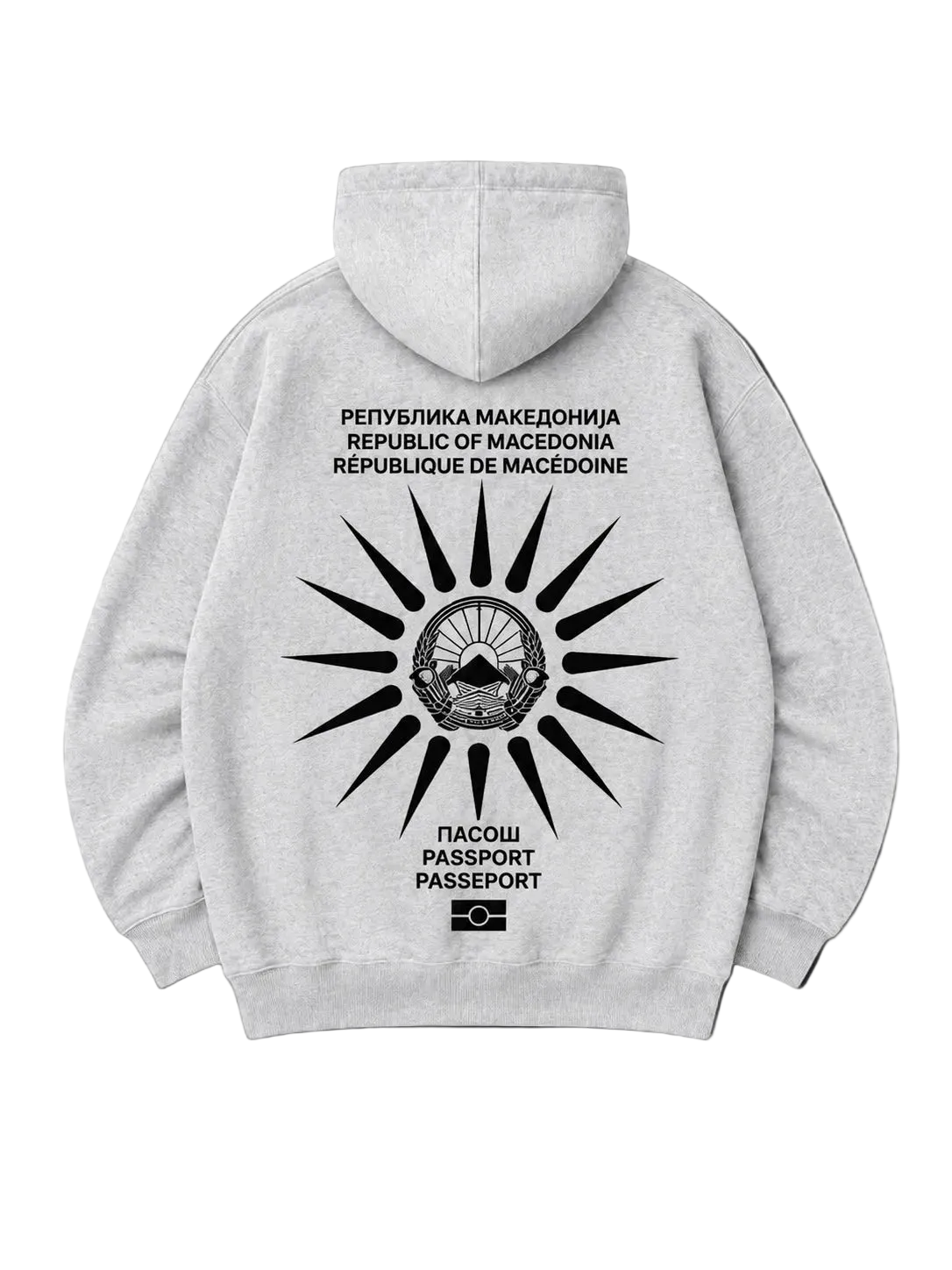 MENS +389 MACEDONIAN PASSPORT INSPIRED HOODIE