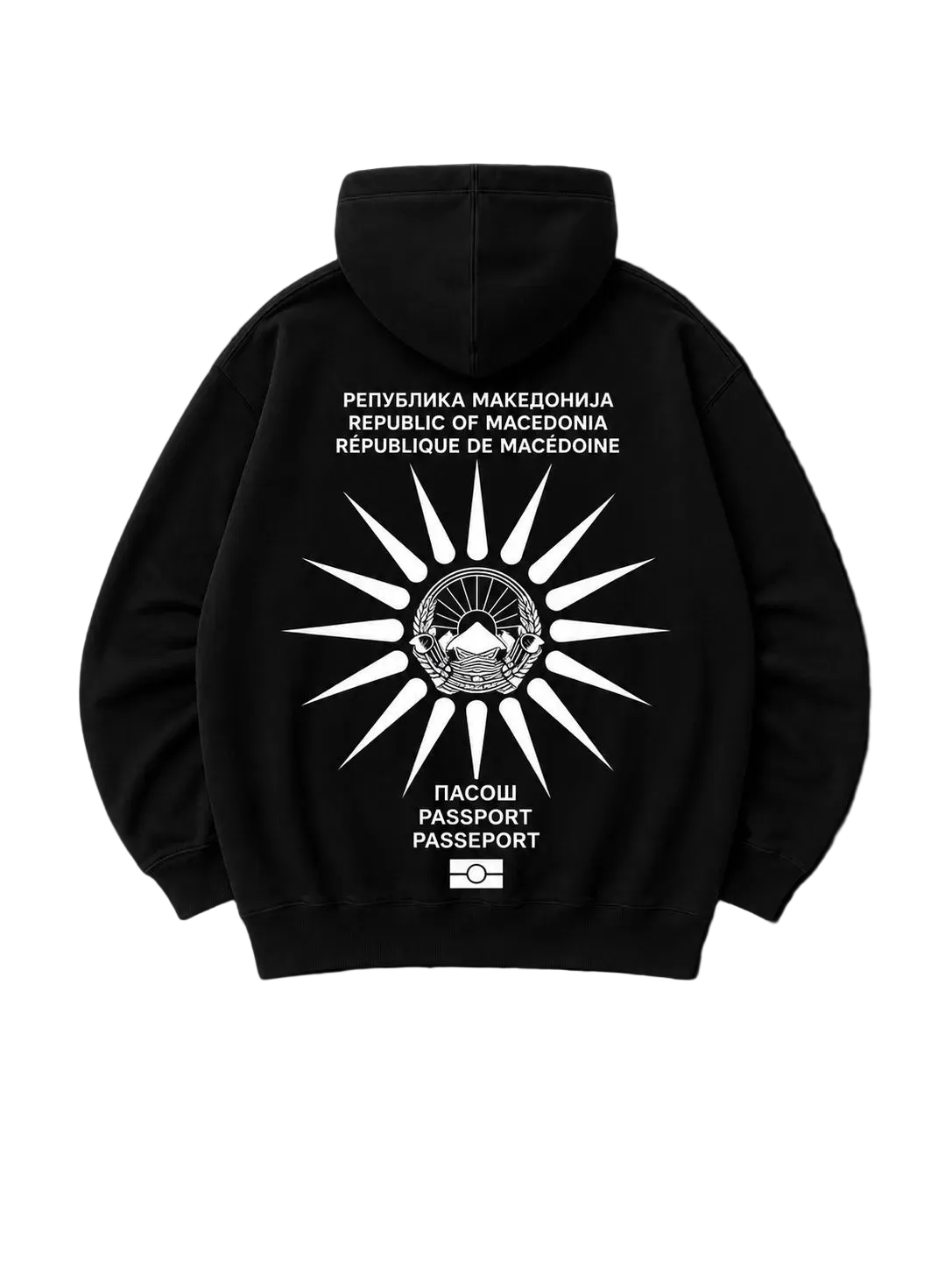 MENS +389 MACEDONIAN PASSPORT INSPIRED HOODIE