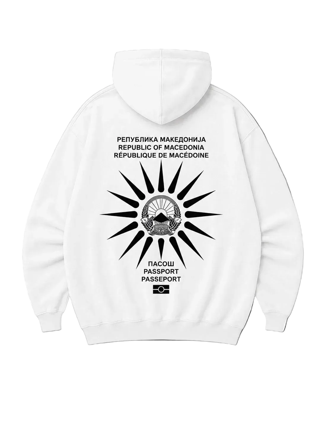 MENS +389 MACEDONIAN PASSPORT INSPIRED HOODIE